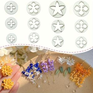 TEMU 12가지 다양한 꽃 디자인의 폴리머 클레이 커터 세트. 꽃 귀걸이 및 기타 주얼리 제작에 적합합니다.