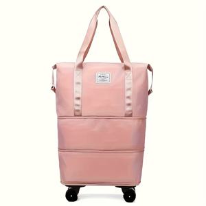 TEMU 초대형 3단 접이식 여행 가방 휠 포함, 나일론 캐리어 일상 출퇴근 및 이사용