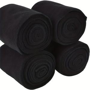 TEMU 4pcs 레드 호스 레그 랩 세트 - 라이트 베이지 & 레드, 통기성 부기 방지 튼튼한 충격 흡수 승마용 말 부츠, 관절, 부상 및 운동 후 사용, 관절 및 다리에 쉽게 사용 가능