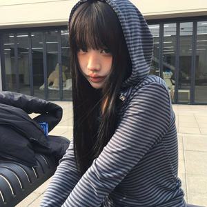 TEMU 25P 신상 다용도 한국 스타일 레트로 니치 버튼 후드 티셔츠 여성 캐주얼 탑 - 통기성 원단 - 봄, 여름, 가을에 적합 - 귀엽고 달콤한 한국 스타일