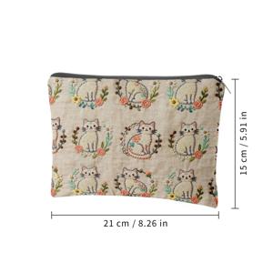 TEMU 귀여운 고양이 수납 파우치, 양면 캐릭터 동물 프린트 메이크업 파우치, 여행용 화장품 파우치, 내부 안감 포함, 다기능 휴대용 정리함, DIY 정리 수납, 화장품, 화장품, , 헤어 액세서리, 보석, 문구류 등에 이상적인 선물. 여성용, 가볍고 실용적인 핸드백, 데스크탑 정리, 기숙사 수납, 가정용