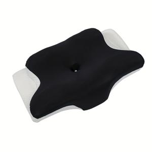 TEMU 경추 목 베개, 인체공학적 윤곽 목 베개, 옆으로, 등으로, 배로 자는 사람을 위한 메모리폼 침대 베개, 냉각 베갯잇 포함 목 베개