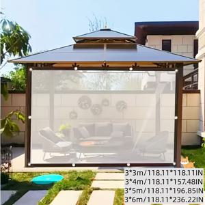 TEMU 78X78인치 특대형 투명 방수 타프 (실링 링 포함) - 파티오, 닭장, 현관 캐노피, 캠핑에 적합 | 방풍 및 단열 야외 커버, 사계절 정원 비 보호, 초대형 고강도 타프, 타프 커버