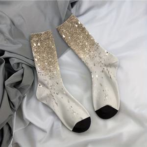 TEMU [] 재미있는 크리스마스 양말 - 통기성 좋은 스판덱스 소재, 컬러 블록 디자인 (/하늘색-) - 파티, 선물, 캐주얼 착용에 적합 - 손세탁 전용 재미있는 선물용 양말