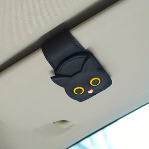 TEMU 1개 차량용 안경 홀더 다기능 수납 클립 창의적인 햇빛 가리개 정리함