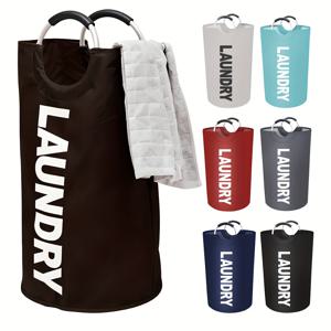 TEMU 초대형 접이식 세탁 바구니 - 알루미늄 프레임, 레드, 화이트, 블루, 그레이 소프트 스토리지 바스켓 - 휴대용 공간 절약형 세탁 바구니, 세탁실, 욕실, 발코니, 기숙사용