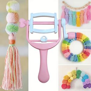 TEMU 태슬 제작기 휴대용 폼폼 도구 (공예용), 시간 및 에너지 절약, 휴대용 얀 와인더, ABS 소재, 엉킴 방지, 작고 가벼움