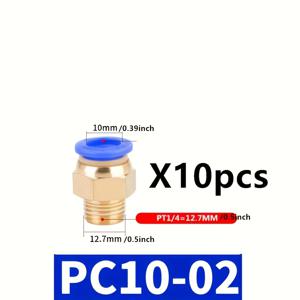 TEMU 10개 퀵 커넥트 공압 에어 피팅 - 1/4