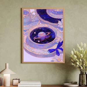 TEMU 별이 빛나는 하늘의 찻잔 5D DIY 풀드릴 라운드 페인팅, 프레임리스, 대형 사이즈. 크기: 30x40cm / 11.8x15.7인치. 초보자 및 공예 애호가에게 적합. 거실, 침실, 서재 및 기타 실내 공간을 위한 장식품으로 이상적. 라마단, 이드, 생일, 밸런타인데이, 부활절, 크리스마스, 새해 기념일에 친구와 가족을 위한 완벽한 수공예 선물