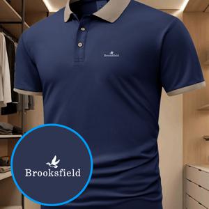 TEMU Brooksfield 남성용 경량 여름 셔츠 | 클래식 칼라, 반팔, 프린트 패턴, 간편한 관리, 캐주얼 및 특별한 날에 적합, DJ에게 완벽