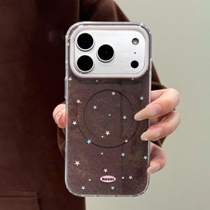 TEMU 패션 빈티지 별무늬 폰 케이스 아이폰 17 프로 맥스 17에어 17 프로 16 15 14 13 12 프로 맥스 플러스 11 17용 무선 충전 충격 방지 투명 엣지 커버 폰 케이스