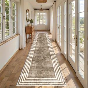 TEMU 유럽 스타일 고급 텍스처 복도 카펫, 세탁기 사용 가능, 침대 옆 러그로 가정용으로 적합, 복도, 거실, 침실, 현관 및 주방 통로에 이상적