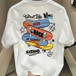 TEMU 100% 순면 반팔 티셔츠 여름 신상 스타일리시 얇은 반팔 중대형 아동 남녀 공용 상의 트렌디 티