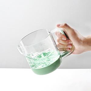 TEMU 멀티 컵형 반자동 거품기 계란 우유 믹서 홈카페 베이킹 기계 깊어진 컵 높이 명확한 눈금 거품 필터 포함