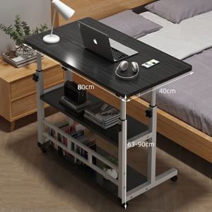 TEMU 프란다스 다목적 이동식 컴퓨터 테이블 (수납 선반 포함) 조절 가능한 높이 롤링 데스크 내구성 강한 금속 프레임 침실/사무실/거실용 노트북 데스크 사계절 사용 가능 침대 옆 탁자