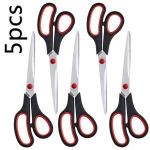 TEMU 스테인리스 스틸 가정용 고무-플라스틱 듀얼 컬러 사무용 가위, 재봉용 가위, 공예용 가위, 문구용 가위 5개 세트