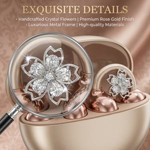 TEMU 프리클립 버클 헤드폰 액세서리, 봄 벚꽃 라이트 럭셔리 니치 정교한 디자인, 다재다능한 기품