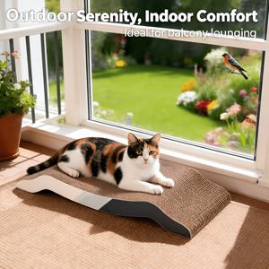 TEMU 초대형 고양이 스크래칭 보드용 내구성 있는 소재 1개, 새로운 아치형 다리 디자인 - 이중용도 스크래칭 및 휴식 패드, 초대형 고양이 침대, 반려동물 둥지, 날카로운 모서리 발톱 보호, 세련된 반려동물 선물, 실내 고양이에게 필수품, 릴렉싱 A