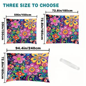 TEMU 1개 QD-VIVIOS - 스타일 플로럴 - 햇빛 가리개 캐노피, 해변, 캠핑, 정원, 피크닉용 경량 폴리에스터 - 야외 어드벤처 그늘 (폴대 미포함)