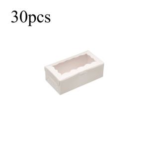 TEMU 30개 쿠키 박스, 화이트 박스 창문형, 마카롱 초콜릿 트러플 디저트 페이스트리용 소형 케이크 박스