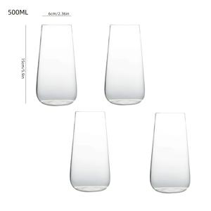 TEMU 4개 물컵 세트, Oz 대형 컵 4개, 투명 경량 유리, 과일 주스, 아이스 티, 모히토, 주방 및 바 유리 세트, 평면 유리 - 단층 컵, 고 붕규산 유리 재질 - 간편한 투명 티컵