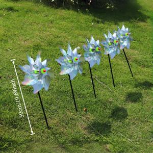 TEMU [ 조류 퇴치 장식] 야외 반사 나비바늘 5개 세트 - 회전하는 깜박이는 바람바퀴, 정원 및 마당을 장식하면서 조류를 효과적으로 퇴치하며, 잔디밭 및 파티오에 적합하며, 야외 공간에 움직임과 재미를 더합니다.