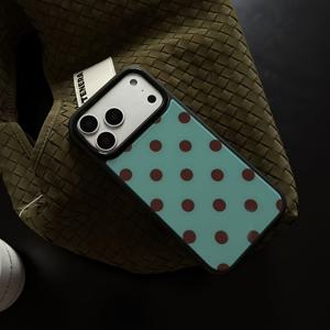 TEMU 아이폰 17 프로 맥스 17 프로 17 에어 16 15 14 13 12 프로 맥스 16 15 14 플러스 11 13 16 17 호환 귀여운 물방울 무광 블랙 프레임 폰 케이스 - 스타일리시 심플 민트 그린 충격 방지 범퍼 백커버 캡