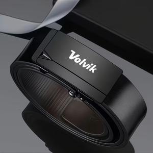 TEMU Volvik 남성용 자동 버클 벨트, 비즈니스 캐주얼 골프 복장에 적합, 업무 및 통근을 위한 다용도 블랙 허리 벨트, 내구성이 뛰어나고 내마모성이 좋음