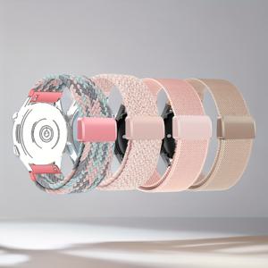TEMU 18/20/22mm 브레이디드 나일론 자석 버클 시계 스트랩 4개 세트, 7/6/5/4/3 시리즈, 화웨이 워치 GT 5/4/3/2/2e, 아마즈핏 GTR 47mm 호환 - 내구성 있고 조절 가능한 교체용 스트랩, 다양한 스타일의 시계 액세서리 조합, 편안하고 다용도, 봄, 여름, 가을, 겨울에 남녀 모두에게 적합