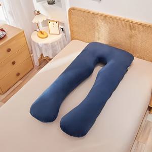 TEMU 인체공학적 U자형 사이드 슬리핑 베개 - 척추 지지, 복부 & 엉덩이 정렬, 탈착식 쿠션 패드와 부드러운 폴리에스터 충전재로 세탁 가능. 이상적인 목 지지대 – 초부드러운 벨벳 소재의 완벽한 침대 코너 지지대