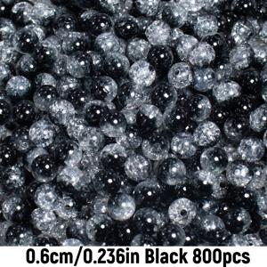 TEMU 800개/400개 6mm/8mm 블랙 아크릴 아이스 크랙글 비즈 DIY 액세서리 만들기용 팔찌 목걸이 키체인 핸드메이드 재료