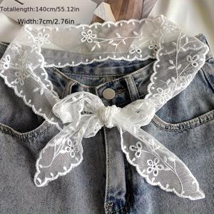 TEMU 빈티지 레이스 벨트 헤어밴드 1개/2개 | 플로럴 디자인의 스타일리시한 긴 리본, 부드러운 질감, 결혼식, 파티, 해변 나들이 및 일상 사용에 적합, 스판덱스 소재로 제작