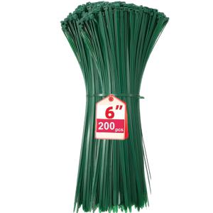 TEMU 200개 세트 녹색 지퍼 타이 케이블 타이 실내외용 플라스틱 와이어 타이, 자외선 및 저온 저항 홈&가든용 와이어 타이