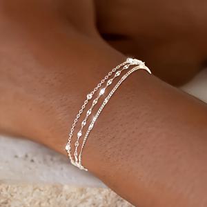 TEMU 세 겹 엘레강스 패션 팔찌 - 저자극성, 발렌타인데이와 특별한 날을 위한 그녀를 위한 완벽한 선물