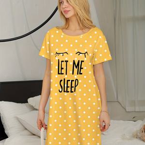 TEMU 여성용 여름 수면 드레스 - 슬리키 파이버 원단 귀여운 