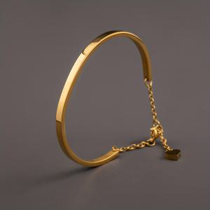 TEMU 캐주얼 패션 304 스테인리스 스틸 하트 펜던트 스플라이스 체인 18K 골드 도금 팔찌 - 남녀 커플 데일리 웨어