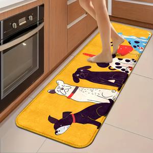 TEMU 1.2Cm 강아지 동물 주방 매트, 미끄럼 방지 및 내구성 욕실 패드, 편안한 스탠딩 러너 러그, 주방, 가정, 사무실, 싱크대, 세탁실, 욕실, 봄 장식에 적합한 카펫, 다양한 사이즈로 분리 주문 가능