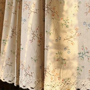 TEMU 1개 북유럽 스타일 작은 잔디 꽃 장식 커튼 로드 포켓 커튼, 거실 사무실 홈 데코용