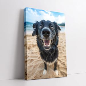 TEMU DIY 1개 맞춤형 캔버스 애완동물 초상화 - 사진으로 만드는 개 추모 선물, 개 상실 기념품, 생일 선물, 고양이/개 사진 추모 선물, 여성/남성 선물, 맞춤형 고양이 & 개 초상화, 클래식 고양이/개 기념일 선물