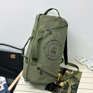 TEMU 하이킹 캔버스 숄더백, 캐주얼 남녀공용 , 백팩, 실린더 크로스백, 스포츠 헬스가방, 사냥용 택티컬 백팩