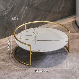 TEMU 1개 화장품 디스플레이 스탠드, 반원형 개방 디자인, 금속 베이스, UV 플라스틱 바닥판 [깨지기 어렵다], 화장품, 제품, 향수, 립스틱, 칫솔을 담을 수 있음