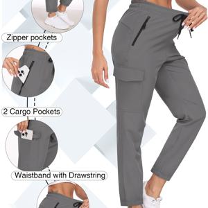 TEMU 여성용 스타일리시 퀵 드라이 경량 조거 팬츠, 다용도 포켓으로 아웃도어 레저에 적합