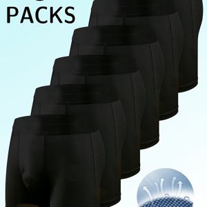 TEMU 클래식 남성용 연장형 속옷 6pcs 세트, 편안하고 통기성 좋은 복서 쇼츠, 스포츠 복서 쇼츠