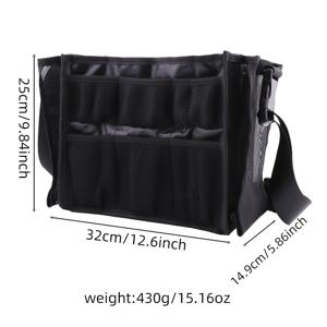 TEMU 전문 화장품 보관함 - 조절 가능한 칸막이가 있는 나일론 메이크업 가방, 남녀 모두에게 적합, 무취, 뷰티 도구 및 추가품을 위한 다중 수납 공간 제공