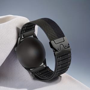 TEMU 1개 새로운 웨이브 패턴 나일론 시계 스트랩, 18mm/22mm, 20mm 7/6/5/4/3, 가민, 샤오미 스마트워치 호환, 피트니스 애호가와 캐주얼 착용자를 위한 조절 가능한 교체 밴드, 탄성 나일론 스트레치 시계 밴드