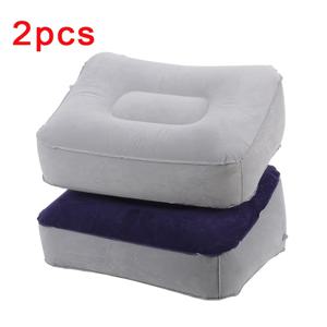 TEMU 2개 팽창식 PVC 플리스 발판 베개, 혼합 색상, 플라스틱 재질, 사무실, 여행, 휴식용