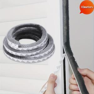 TEMU 문용 자체 접착식 방풍 스트립 10미터/33피트, 창문용 브러시 씰 디자인, 날씨, 소음 및 먼지로부터 보호