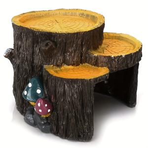 TEMU 루킹 레진 파충류 & 양서류 은신처 - 나무 그루터기 서식지, 어항 및 파충류 테라리움용 - 파충류 쉼터 장식, 수족관 장식