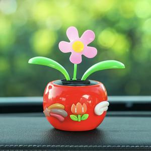 TEMU 자동차 장식 제품, 플라스틱 태양 부유물 장식, 흔들리는 사과 꽃 장식, 다양한 색상