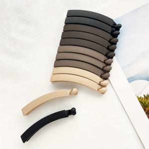 TEMU 이빨 달린 바나나 클립 12개 세트, 매트 단색 여성용 헤어핀, 프린트 반짝이는 머리 액세서리, 일상 외출 및 여행용 티 파티에 적합